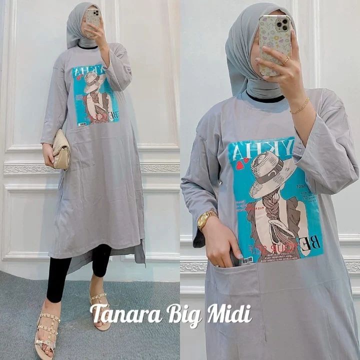 TANARA MIDI DRESS | M L XL XXL | DAPAT GAMIS WANITA ( TIDAK TERMASUK HIJAB ) GAMIS TERBARU KEKINIAN 