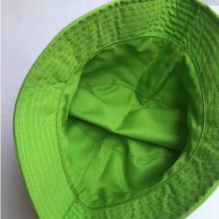Topi bucket hat warna Hijau neon / Hijau stabilo