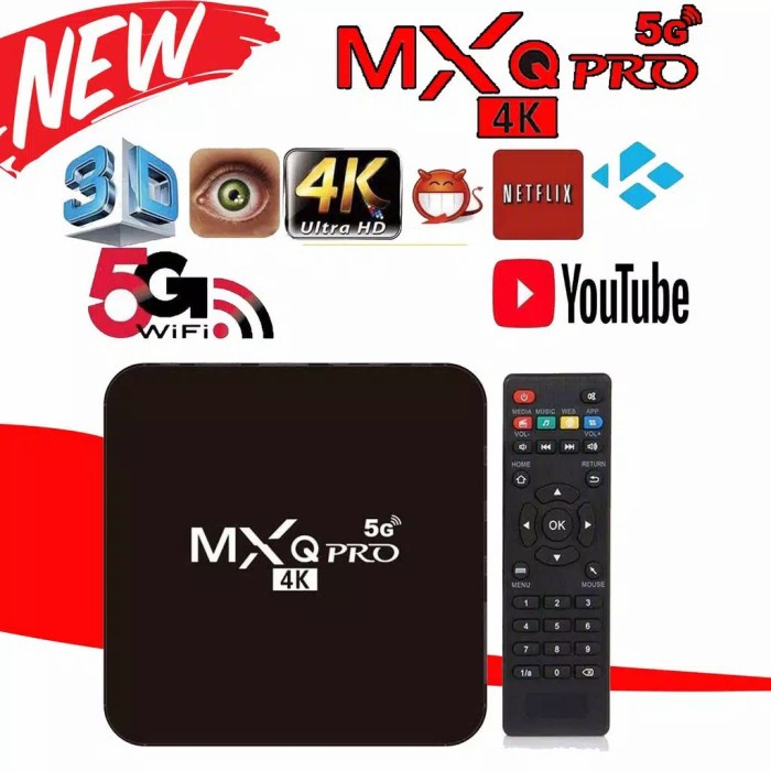 Box Android Tv Box Mxq Pro 5G Fleco / Smart Tv 4K Ultra Hd Mxq Pro 4K 5G
