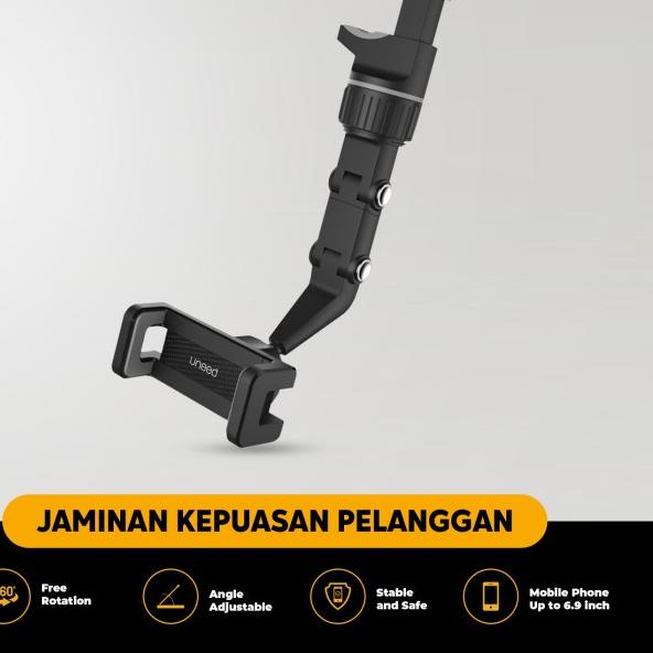 UNEED Car Phone Holder Rearview Mirror Adjustable Universal Holder - GREY