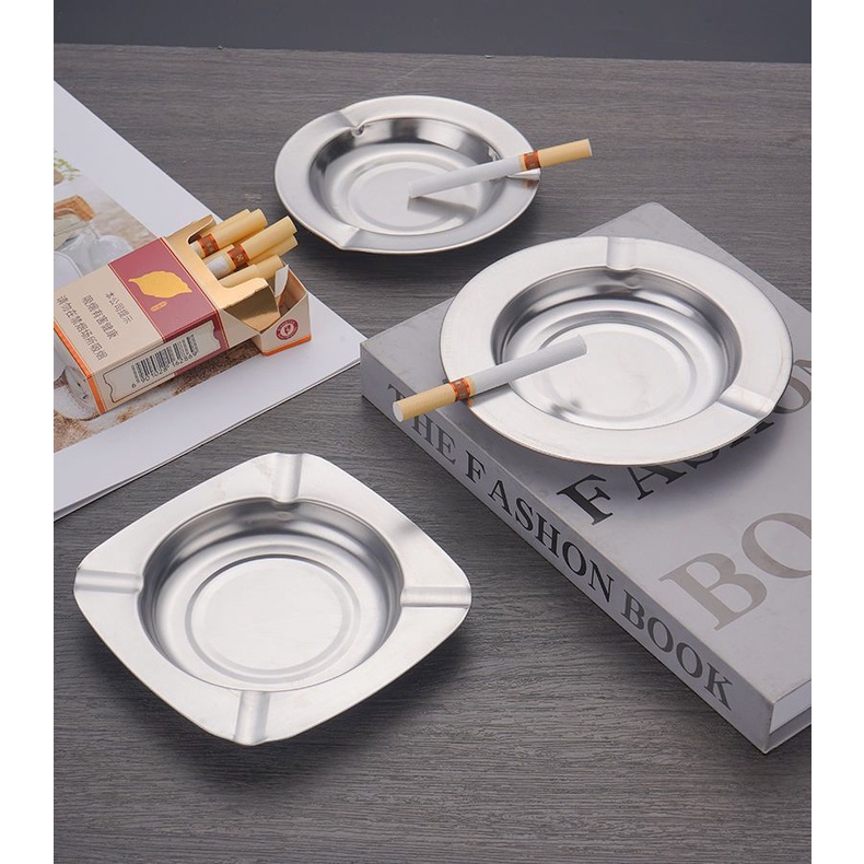 Asbak Rokok Cigaret Ashtray portable Mangkok Stainless Wadah Tempat Abu roko cerutu rapi bersih | GROSIRXPRESS