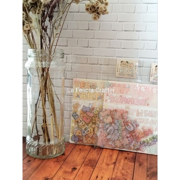 

Stiker Waterproof PET Motif Bahasa Inggris Dekorasi Diy