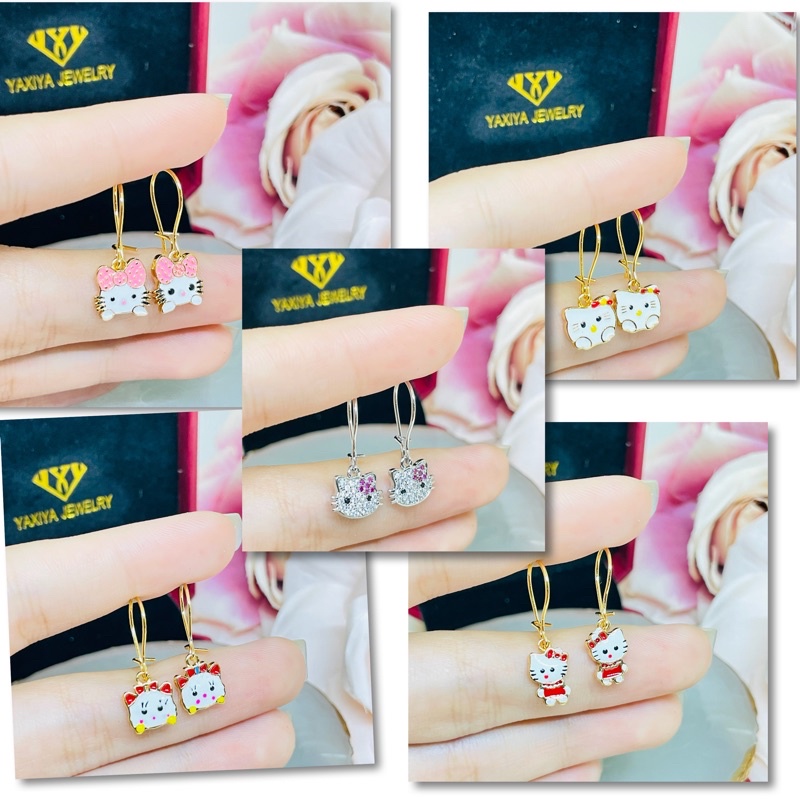 Anting desi kitty emas karakter Yaxiya