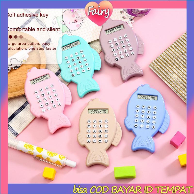 

Kalkulator Mini Lucu Berwarna-warni Kalkulator Gantungan Kunci Ikan 8 digit Kreatif F