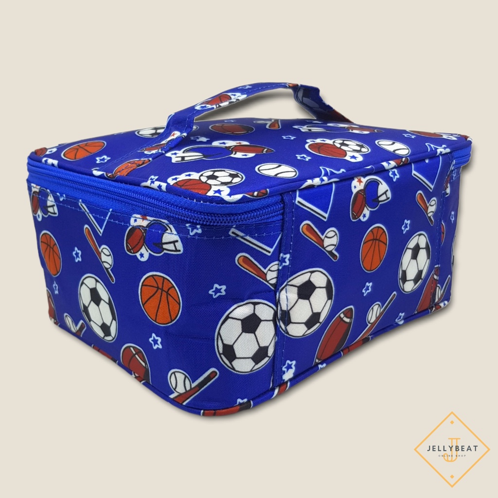 Tas Lunch Box Jaring Premium Lapis Aluminium Foil - BOLA BIRU