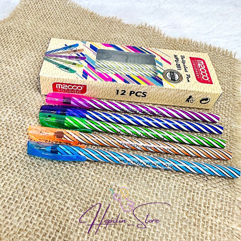 

Pulpen M2000 Ulir Warna Warni Tinta Hitam 1 Pack isi 12 PCS / Bolpoin M2000 / Ballpen Murah Enak