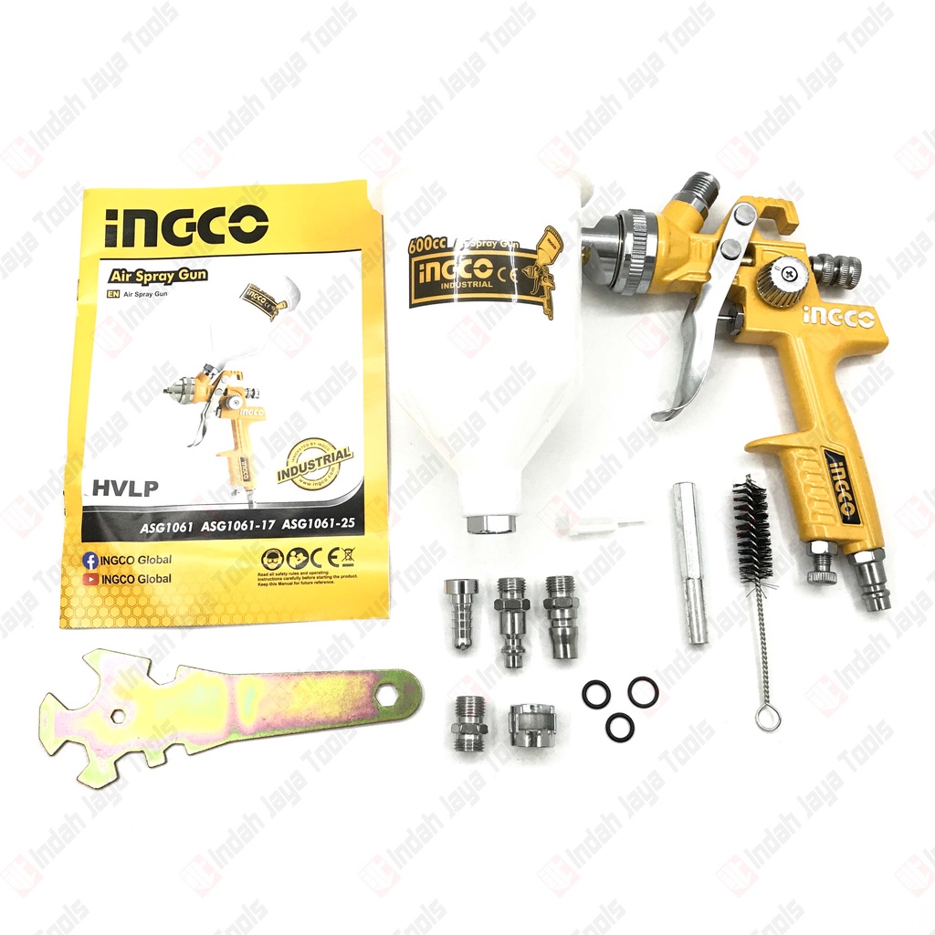 INGCO ASG1061 Spray Gun HVLP 600 ml - Alat Semprot Cat Low Pressure