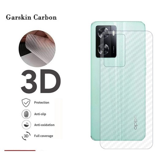 Skin Carbon Oppo A55 A57 A77 A17 A17K Reno 7 8 (4G) (5G) Garskin Back Sticker Carbon