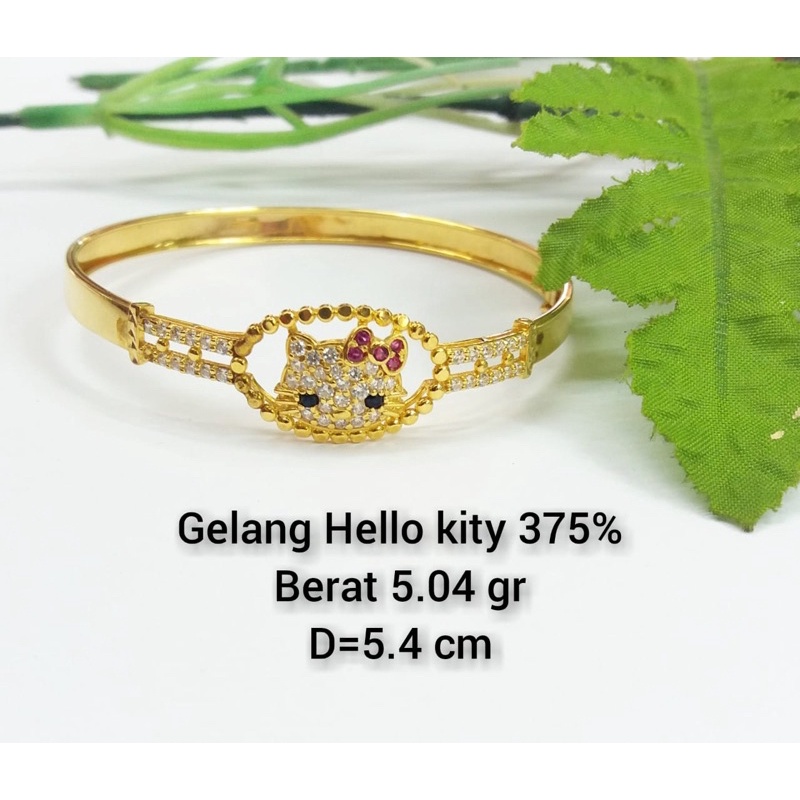 Gelang pipa mata motif hk kadar 375 8karat fashion wanita dewasa