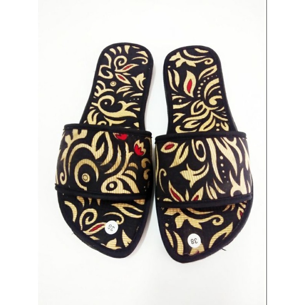 sandal wanita teplek slop batik terbaru terlaris