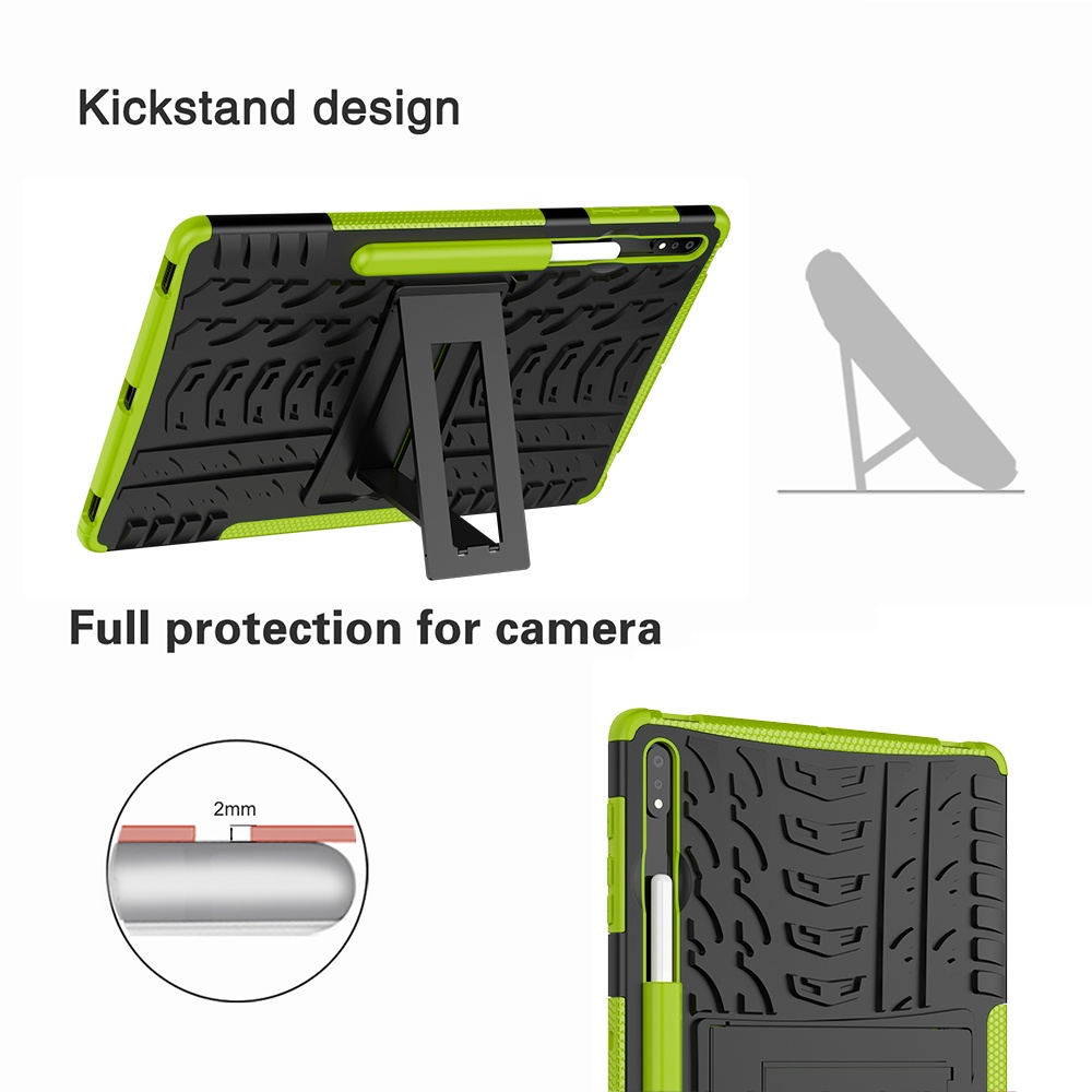 Untuk Samsung Galaxy Tab S7 FE S8 Plus S8+S7+12.4 &quot;SM-X800 SM-X806 SM-T730 SM-T733 SM-T736B SM-T970 SM-T976B Tablet Stand Cover Fashion Dazzle Kickstand Pelindung Shockproof Case