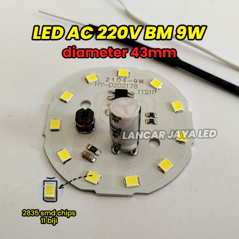 PCB LED AC BM 9W Sparepart Lampu