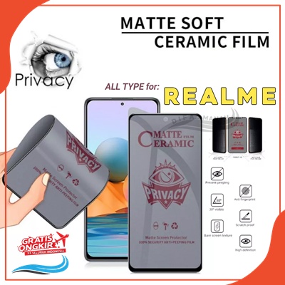 TG ANTI GORES PRIVACY Full REALME 5 5I 5S 5PRO C12 NARZO 30A 50i 20A C20 C21 C2  6 8 7 C11 C15 C17 7i C30 C33 C53 C55 REALME 3 PRO ANTI MINYAK ANTI PECAH