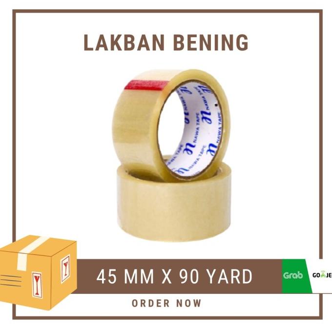 

(1 dus) Lakban Bening Coklat 45 mm x 90 yard Nawa Tape karton murah