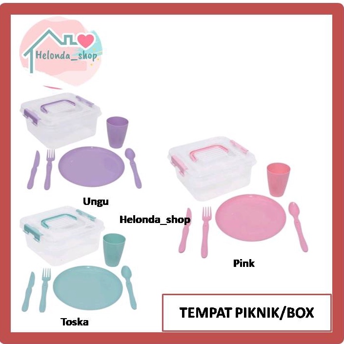 Tempat makan piknik/box piknik/pinik set/perlengkapan piknik
