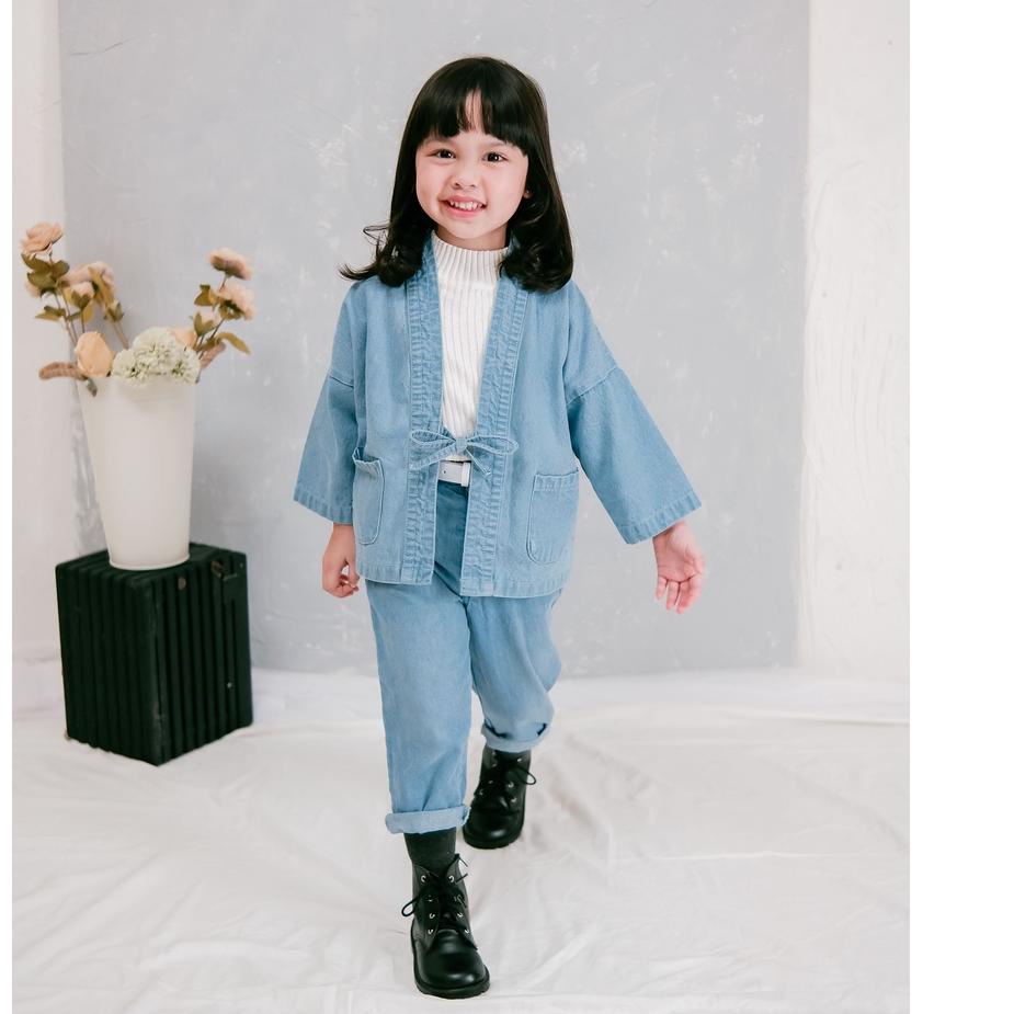 Carva Atasan anak laki laki perempuan Outer anak perempuan kimono okinawa original denim jeans 1-8 Tahun