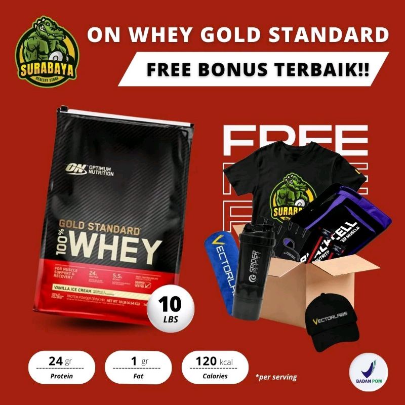 Jual Optimum Nutrition On Whey Gold Standard 10 Lbs Bpom Wgs Whey Protein Isolate Blend 10 Lbs 4746