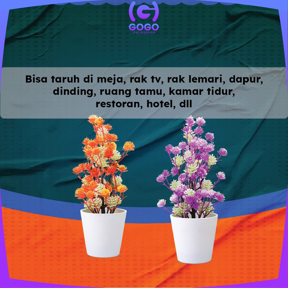 GOGO-C617 C621 Hiasan Bunga Plastik Artifisial Bunga Camelia Pajangan Dekorasi Ruang Tamu / Ornamen Pot Cemara Kecil Tanaman Hias