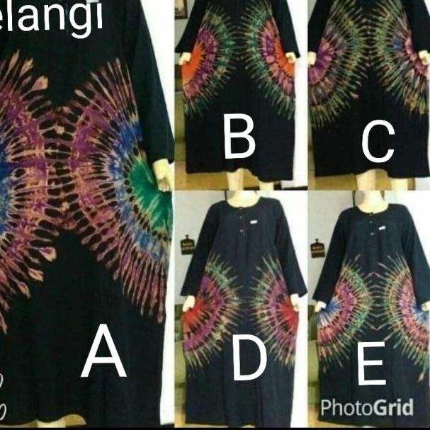 Daster Batik Lengan Panjang Jumbo Besar Bigsize Adem - Pelangi, E