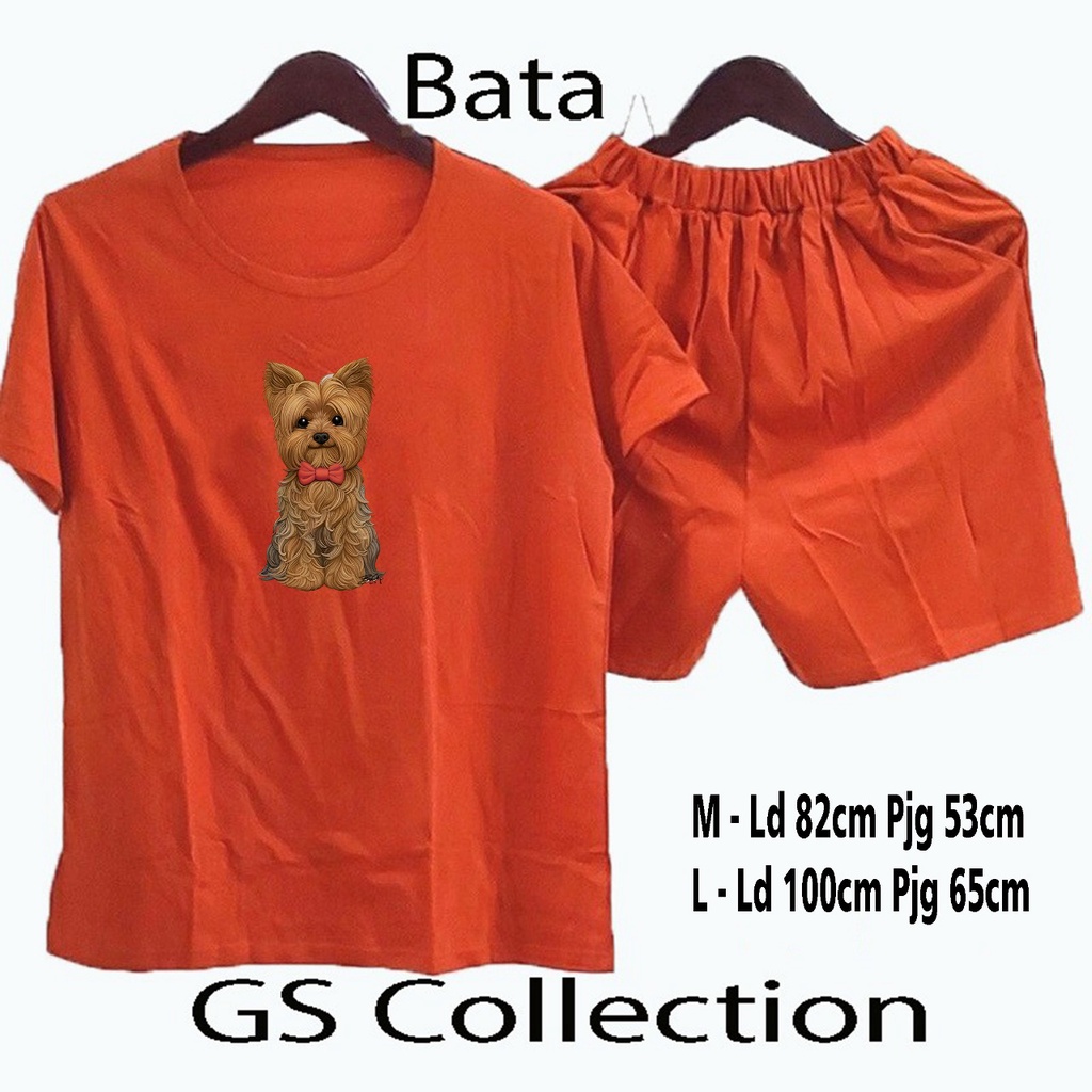 GSC - Setelan Dog Potraits / Set wanita cute top dog lover