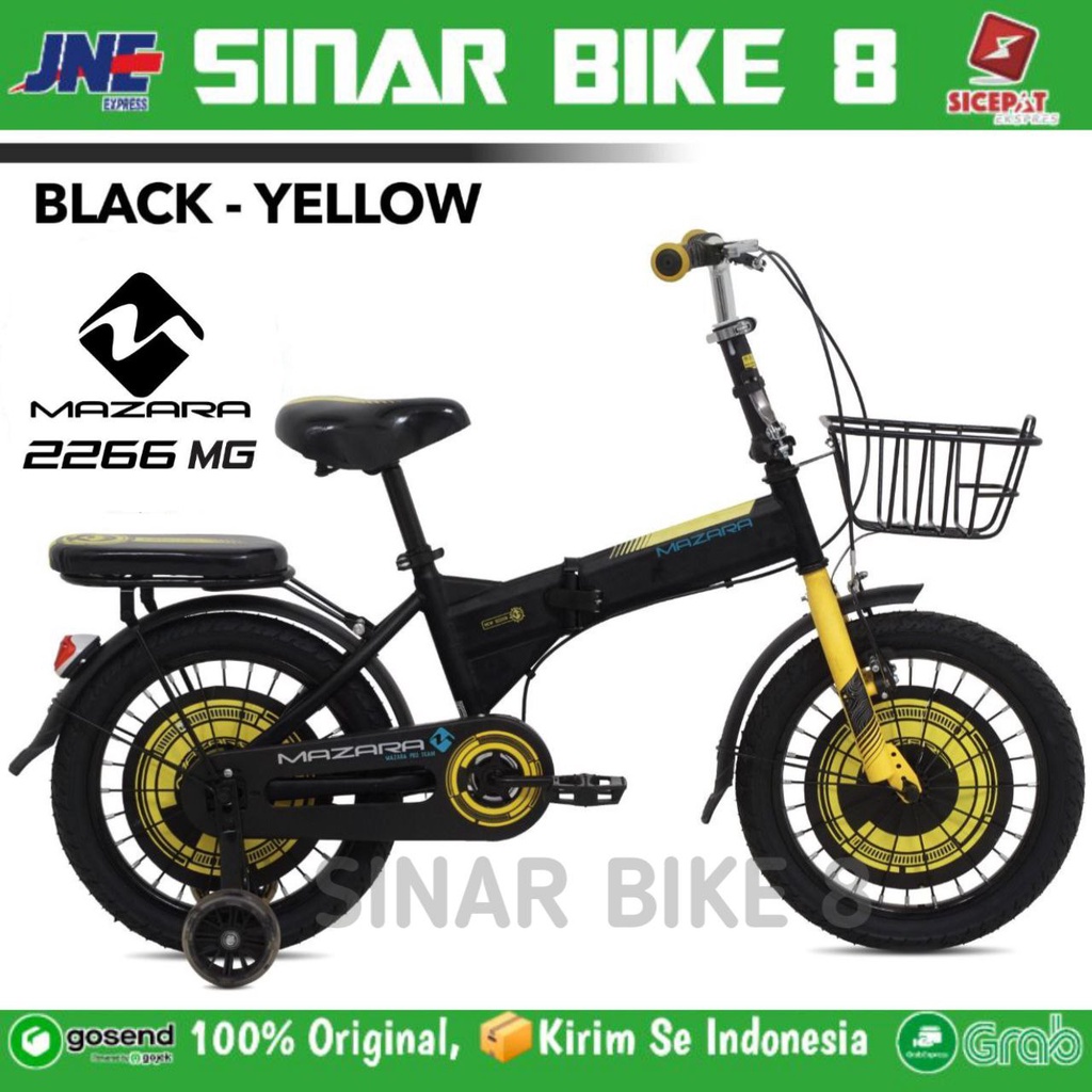 Sepeda Lipat Anak MAZARA MZ-2266 MG Ukuran 16 dan 18 Inch