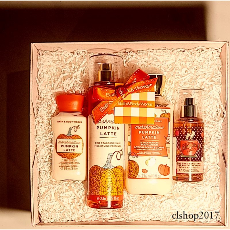 BBW MARSHMALLOW PUMPKIN LATTE GIFT SET PAKET BATH &amp; BODY WORKS