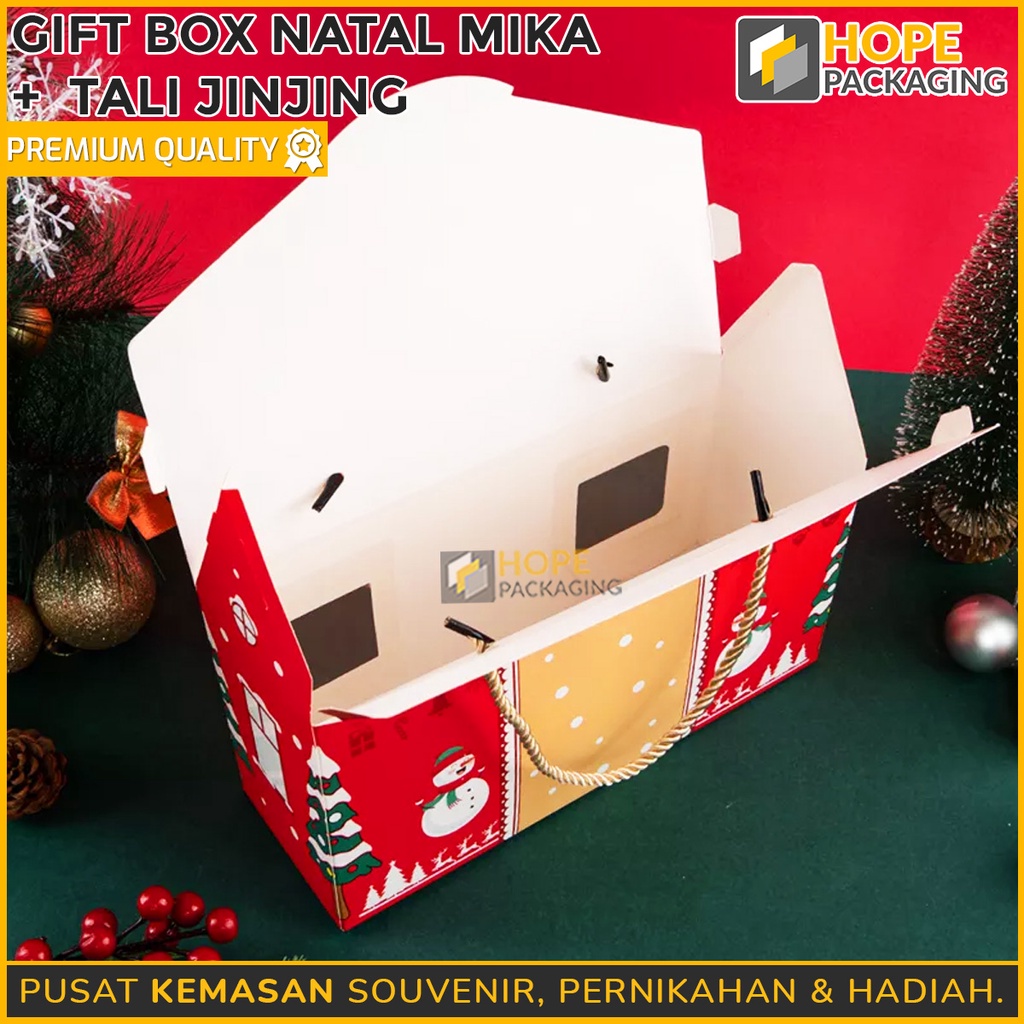 Gable Box / box gift natal / Gift box natal + Tali Jinjing / Rumah Size : 26.5x 9x 21.5 cm