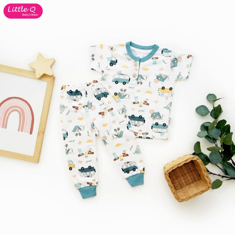 3stl_setelan LITTLE Q CPR MOTIF Dino,koala,carsTERBARU panda series / piyama CPR little q motif / setelan anak little q motif