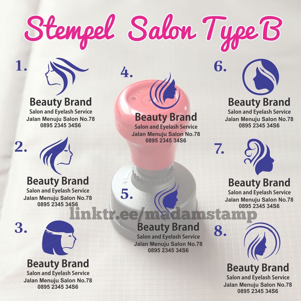 

stempel salon B nama toko beauty hair custom do cat skin care rambut flash