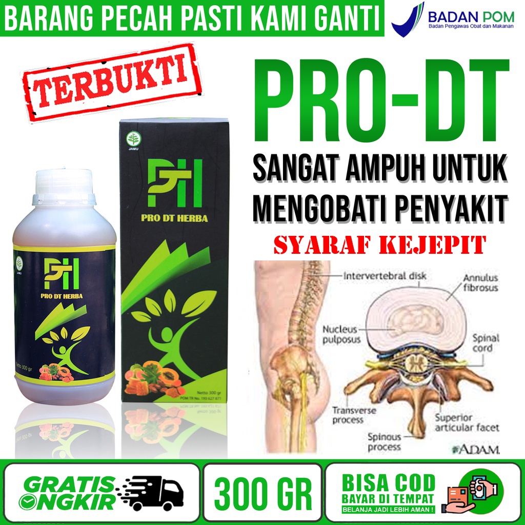 PRO DT HERBA obat syaraf kejepit paling ampuh obat syaraf sendi dan tulang sakit pinggan syaraf keje