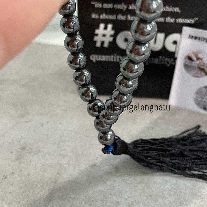 Tasbih Kesehatan Hematite 33butir premium tasbih tangan