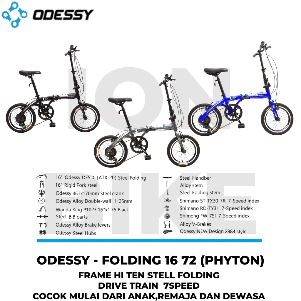 Sepeda Lipat 16 72 Odessy Terbaru Seli Folding Bike 16 Inch Murah Sepeda Anak Sekolah Dewasa Ibu Awe
