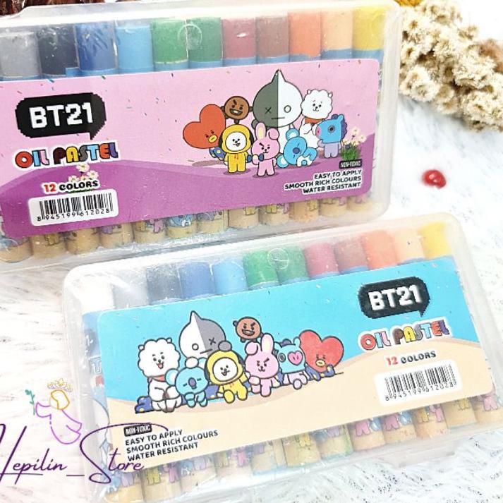 

❝❞ Crayon ESELON MINI BT21/ Crayon Kecil Eselon / Oil Pastel Mini 12 Warna / Hello Kitty / Frozen か