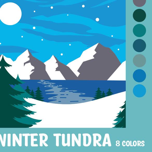

WINTER TUNDRA - Paint By Number 8 Color[Landscape Series]|Painting Kit