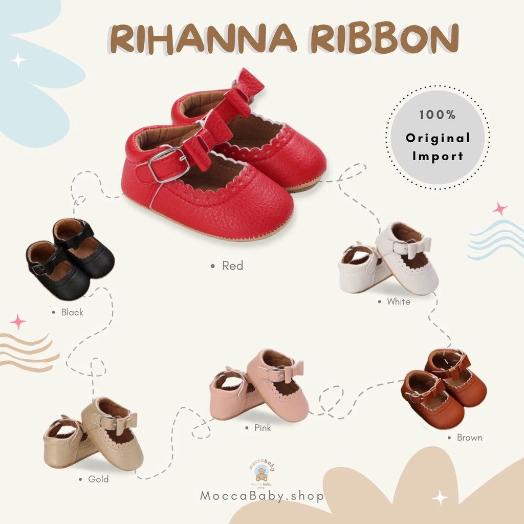 MBSS - PREWALKER Sepatu Anak Bayi Baby Shoes Sandal Casual Anti Slip Bahan Import / RIHANNA RIBBON NEW