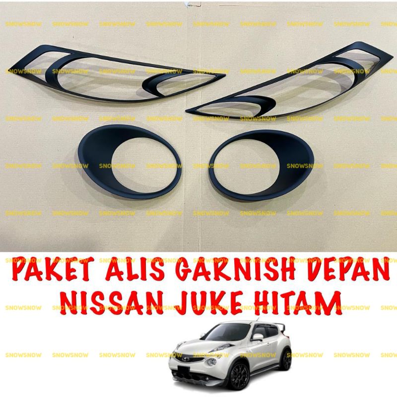 Paket Garnish Lampu Senja Depan Nissan Juke Hitam Chrome