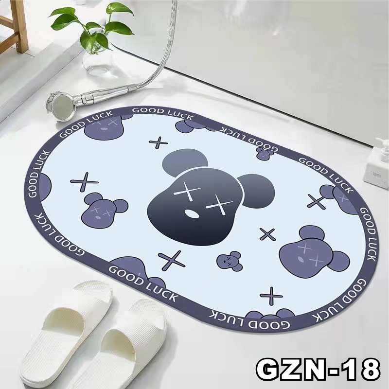 Keset Kaki Kamar Mandi Nyerap Air Anti Bakteri Premium Anti Slip Keset Batu Kamar Mandi motif lucu 2.8 RUMAHDESIGN-GZN-18-3.8