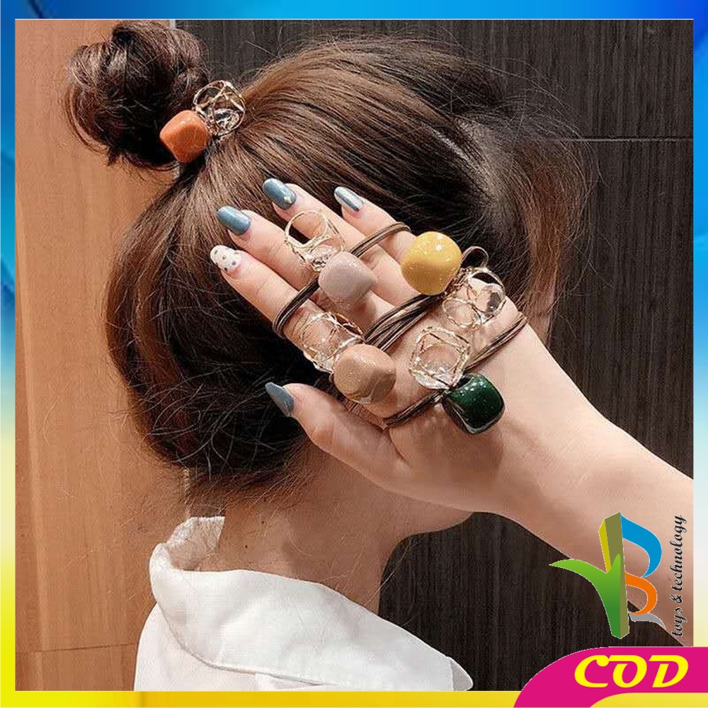 RB-C328 C336 Ikat Rambut Korean Style / Karet Ikat Rambut Karakter Batu ala Korea / Karet Rambut Fashion / Aksesoris Rambut Wanita