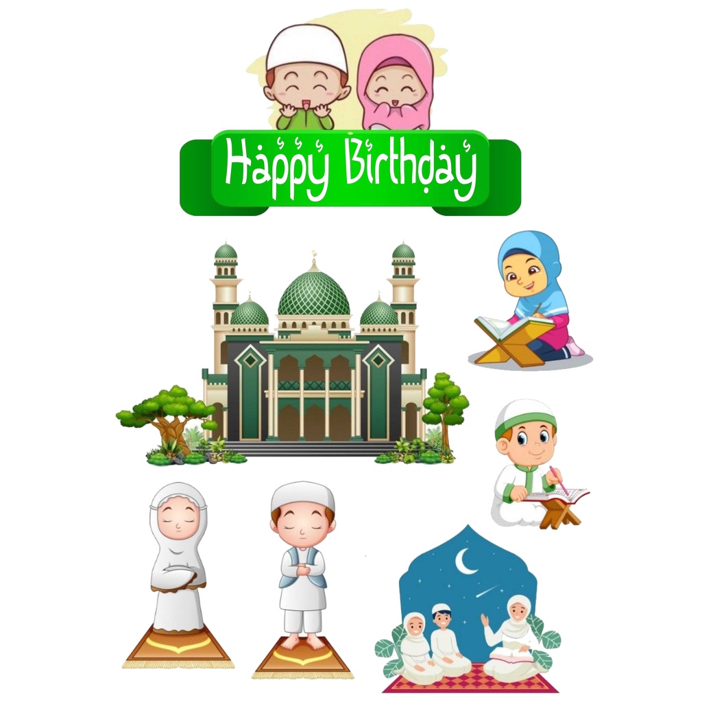 

TOPPER CAKE TOPPER ULANG TAHUN TOPPER ULTAH / HIASAN KUE MUSLIM