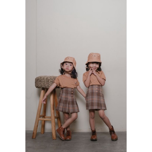 FLANEL SKIRT - Promo 10.10 Rok Anak Korea kain nyaman Anak Cewek kotak kotak  Perempuan Lucu Kiyowo Murah 1-6 Tahun