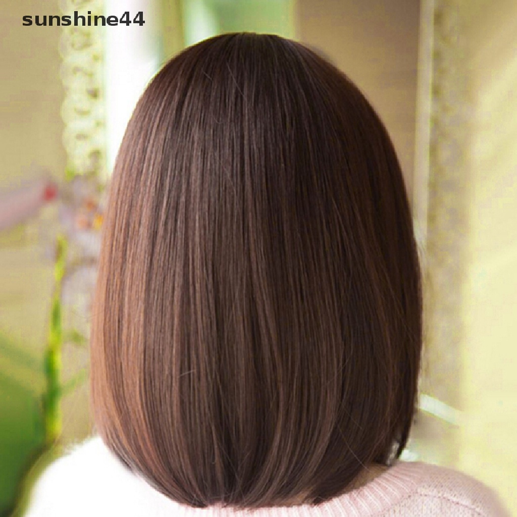 Sunshine Wig / Rambut Palsu Wanita Model Bob Lurus Natural Gaya Brazil