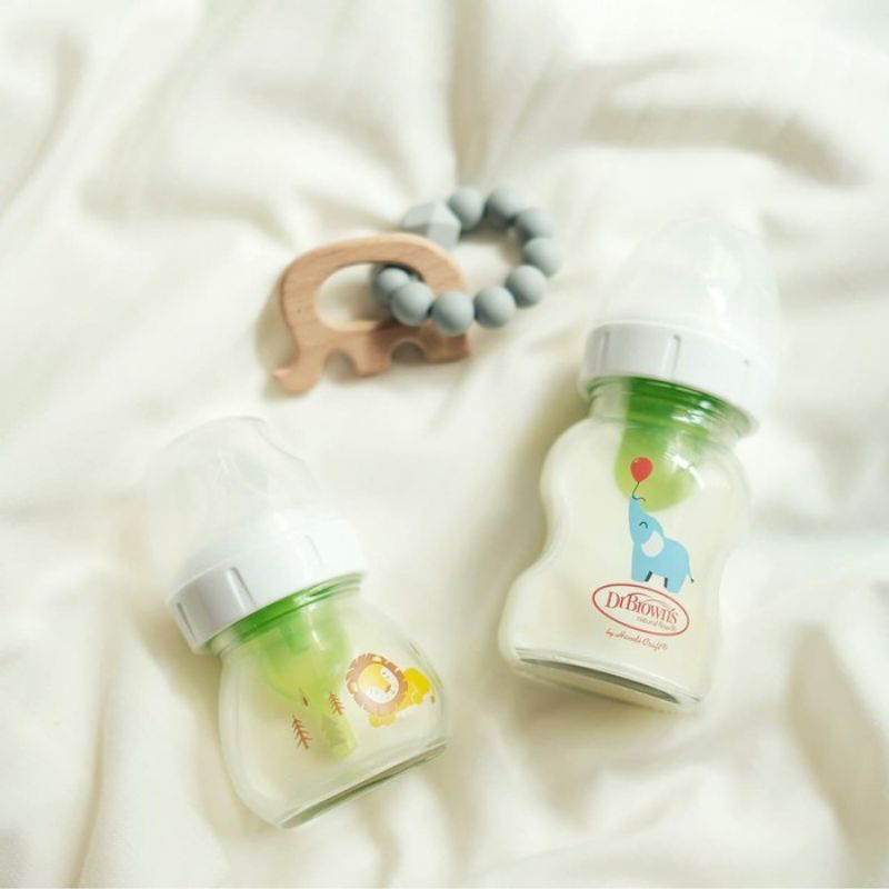 Dr Browns Glass Bottle Options+ Wide Neck - Botol Kaca Susu Bayi