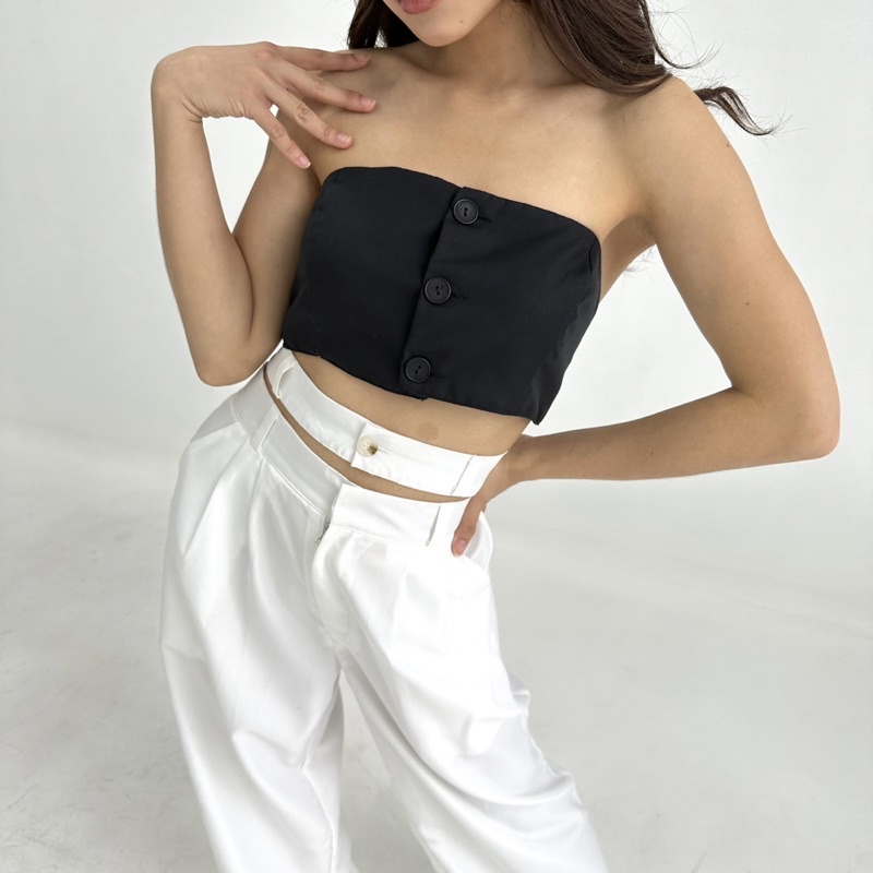 LIZ TUBE TOP - POSHA Crop Top Kemben Square Atasan Summer Tube Top Murah Stretch