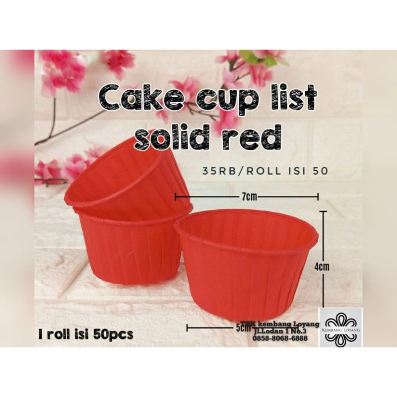 

cake cup list solid red