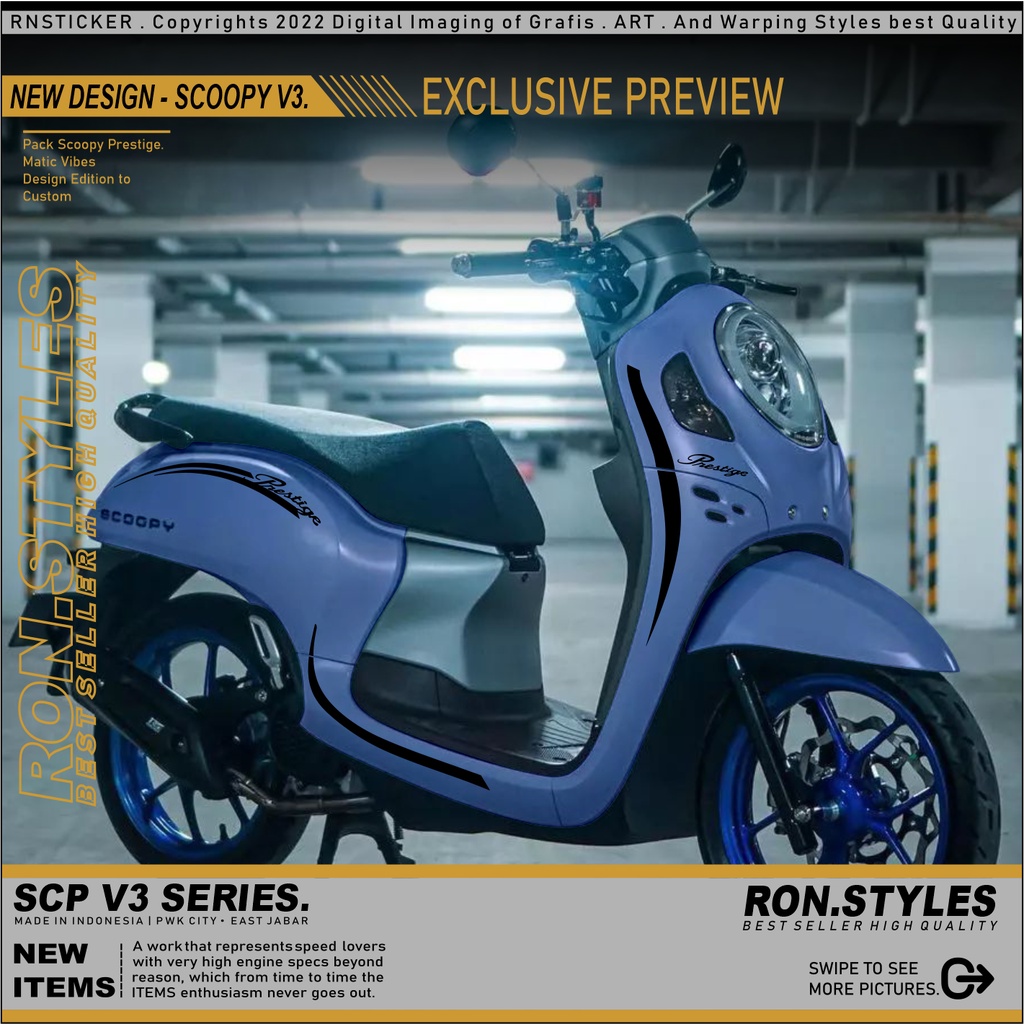 V3 Cutting Sticker Striping Scoopy New 2021-2022 Prestige Stylish stiker scoopy 2021 simpel striping scoopy new putih  stiker scoopy new lis body scoopy new Copy Striping Transparan Scoopy new 2021-2022 Prestige Stylish Simple