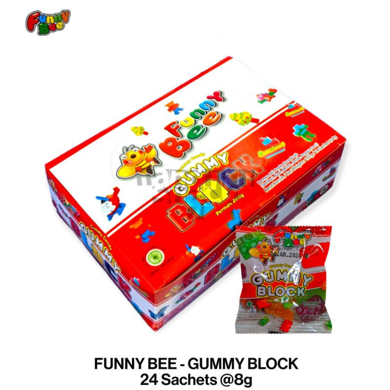 

FUNNY BEE GUMMY CANDY GUMMY BLOCK PERMEN JELI