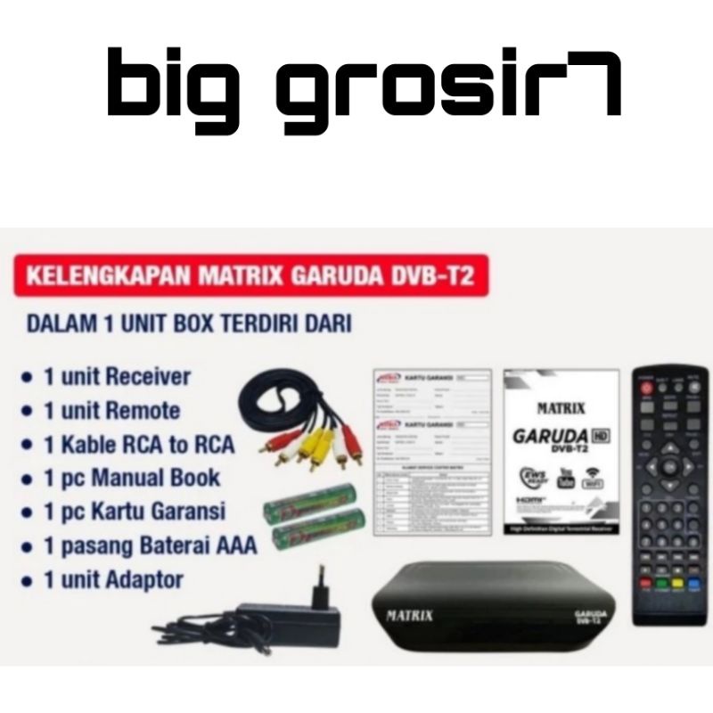 STB MATRIX DVB T2 GARUDA HD set top box tv