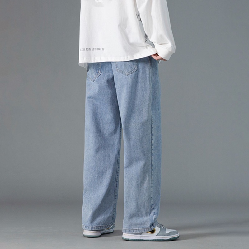 Celana jeans pria korean style Model kulot jeans oversize baggy pants pria longgar boyfriend jeans loose baggy pants Celana denim gombrang laki laki kulot jeans