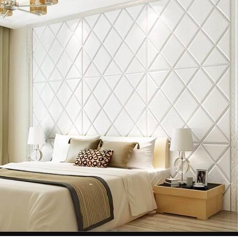 Ready Wallpaper 3D FOAM / Wallfoam Dinding / Wall Foam Motif Diamond 6mm