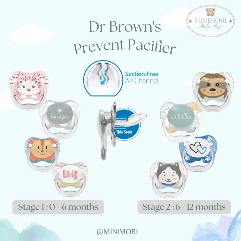 Dr. Brown Prevent Shield Printed Pacifier / Soother | Dr browns empeng kompeng dot bayi